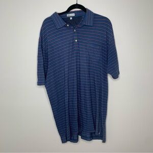 Peter Millar blue stripe shirt sleeve polo top xl